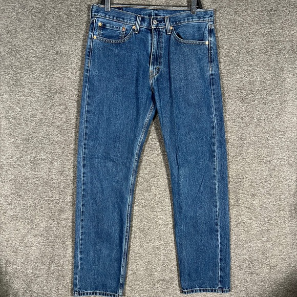 Levi Strauss 505 Regular Fit Jeans Mens Size 34x34 Medium Wash Blue Denim - Picture 1 of 10